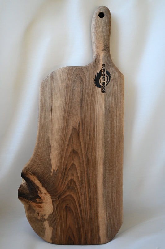 Platou / Tocător cu mâner | Nuc | Live Edge