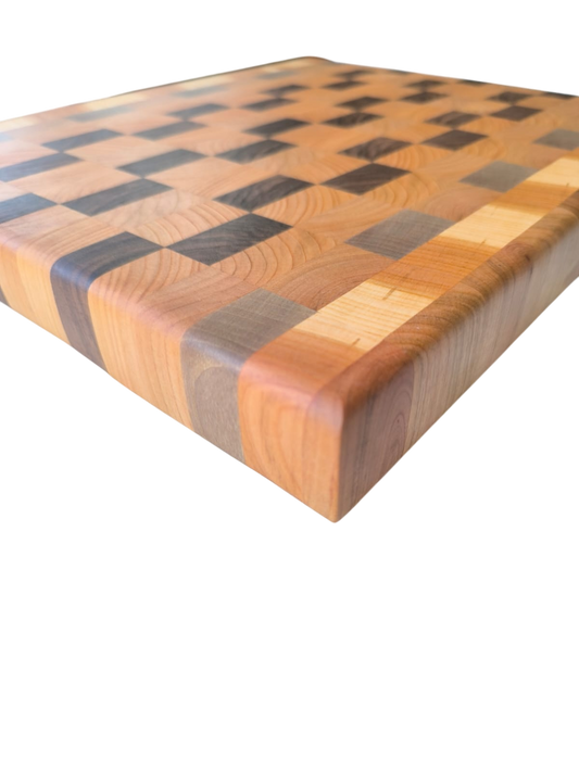 Tocător End-Grain | Nuc & Cireș